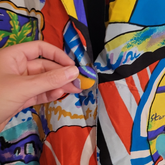 Vintage Carol Horn Workshop 100% Silk Blazer Ocean Cruise 80s - Picture 8 of 14